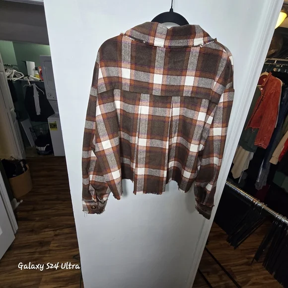 Plaid Button-Up Women's Jacket - Picture 6 of 8